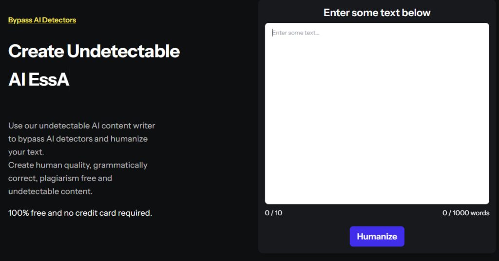 Undetectablecontent.ai Undetectable AI Tools Landing Page